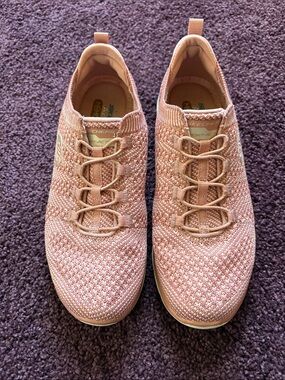 Skechers Women’s Blush Pink Knit Slip-On Sneakers